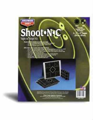 Birchwood Casey 34202 Shoot-N-C Stand Adhesive Paper 12" X 12" 5-Diamond Black/Chartreuse 4 Pack